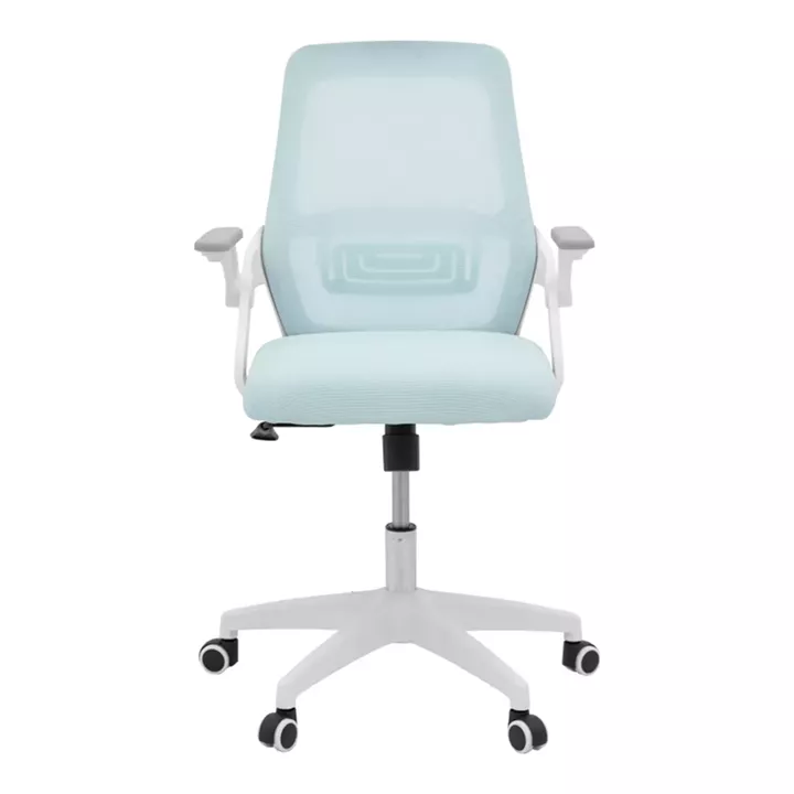 Office chair Reji pakoworld fabric mesh light blue -frame white 58x60x89-99cm