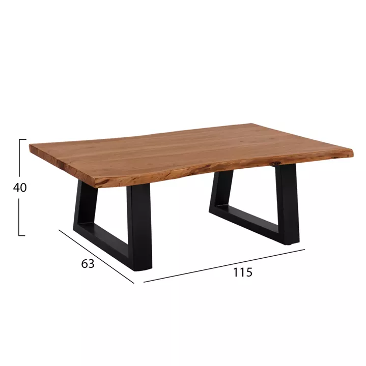 Coffee Table ΜΟΝΤΑΝΑ ΗΜ8166.11 Solid Acacia Wood-Natural 115x63x40cm