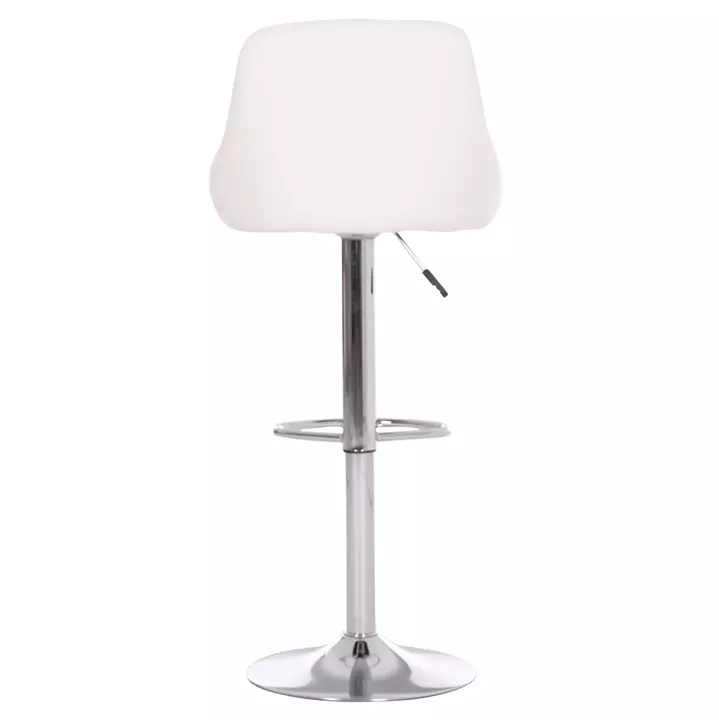 BAR STOOL ROSE HM204.22 CHROMED BASE & SUSPENSION & WHITE PU 48x45x105Hcm.