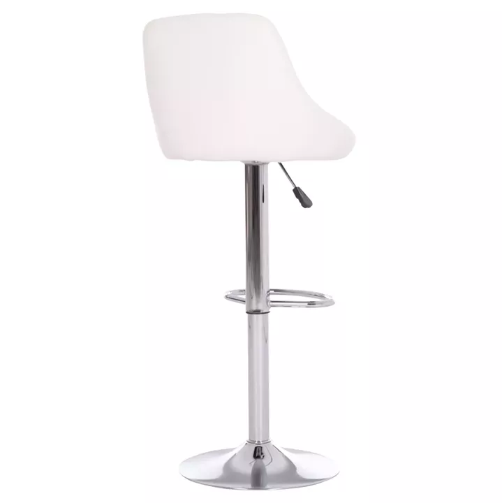 BAR STOOL ROSE HM204.22 CHROMED BASE & SUSPENSION & WHITE PU 48x45x105Hcm.