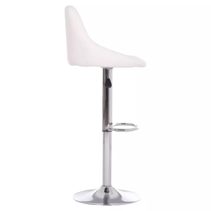 BAR STOOL ROSE HM204.22 CHROMED BASE & SUSPENSION & WHITE PU 48x45x105Hcm.