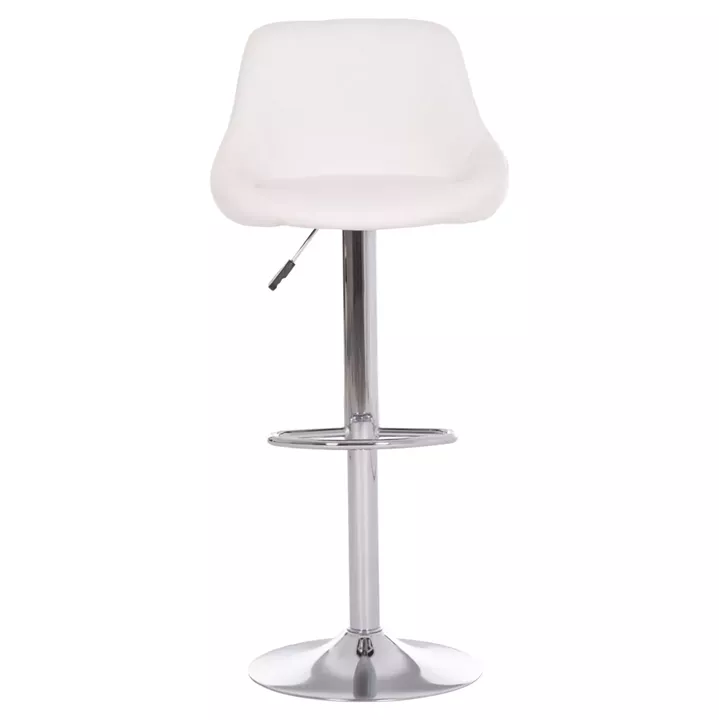 BAR STOOL ROSE HM204.22 CHROMED BASE & SUSPENSION & WHITE PU 48x45x105Hcm.
