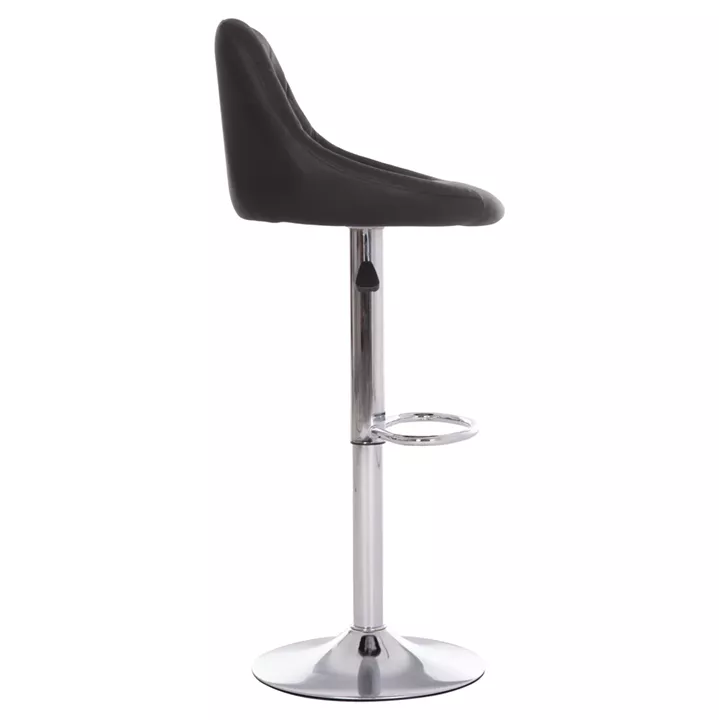 BAR STOOL ROSE HM204.21 CHROMED BASE & SUSPENSION & BLACK PU 48x45x105Hcm.