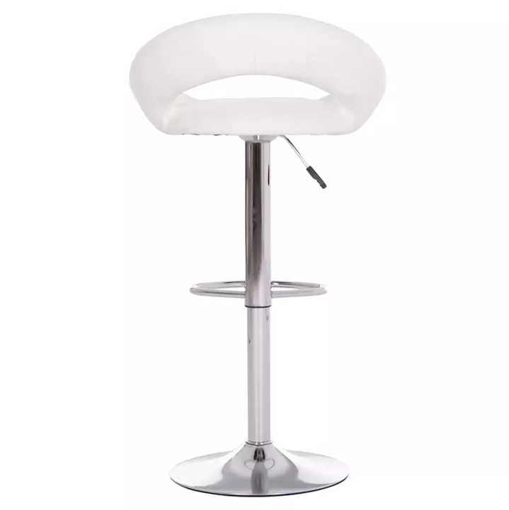 BAR STOOL SWIVEL REA HM203.22 WITH SUSPENSION-WHITE PU 54x47x96Hcm.
