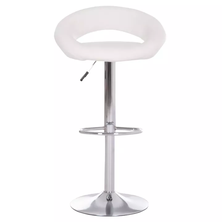 BAR STOOL SWIVEL REA HM203.22 WITH SUSPENSION-WHITE PU 54x47x96Hcm.