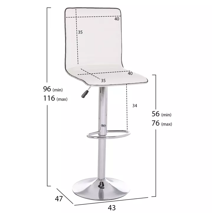 BAR STOOL SWIVEL NEXUS HM209.22 SUSPENSION & WHITE PU 43x47x116Hcm.