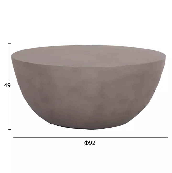 COFFEE TABLE ROUND ALLAN HM18162.03 FIBER CEMENT IN GREY--Φ92x49Hcm.