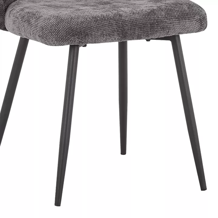 Chair Karg pakoworld brown fabric-leg black metal 57x62x80cm