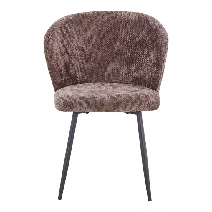 Chair Karg pakoworld brown fabric-leg black metal 57x62x80cm