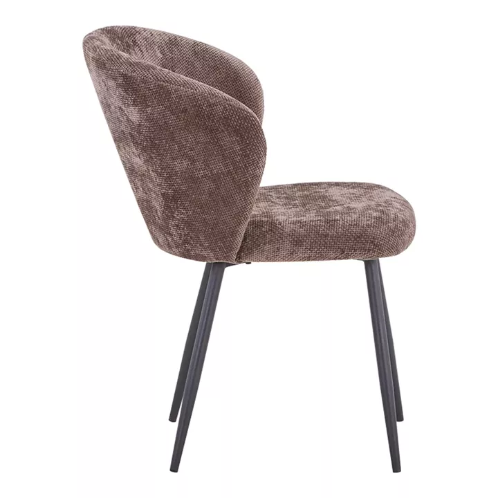 Chair Karg pakoworld brown fabric-leg black metal 57x62x80cm