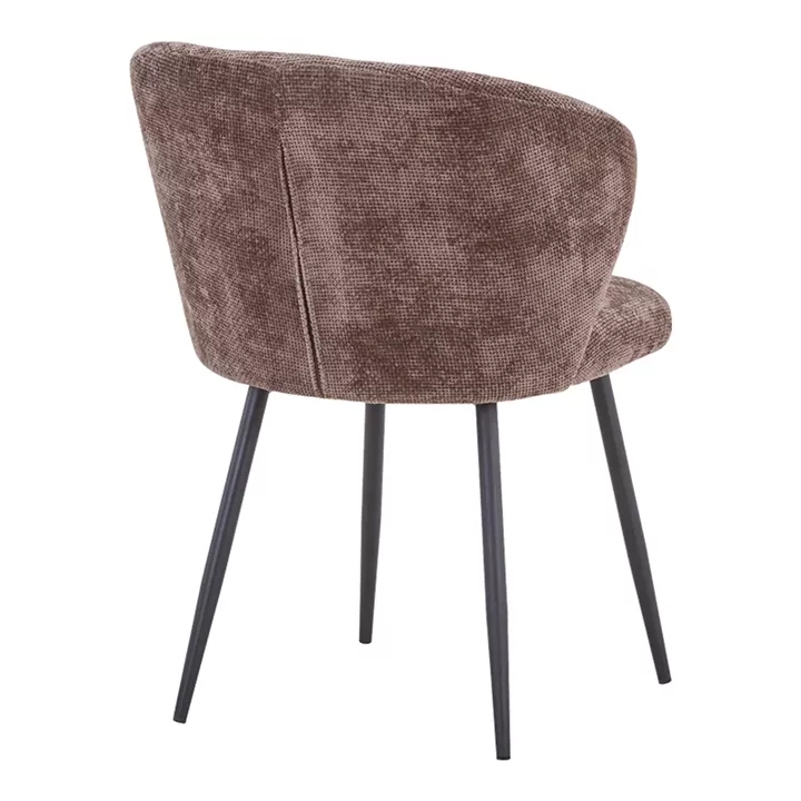 Chair Karg pakoworld brown fabric-leg black metal 57x62x80cm
