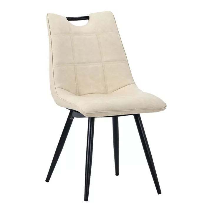 Gustas-Nely pakoworld dining set 5pcs white marble sintered stone-pu beige 120x60x75cm