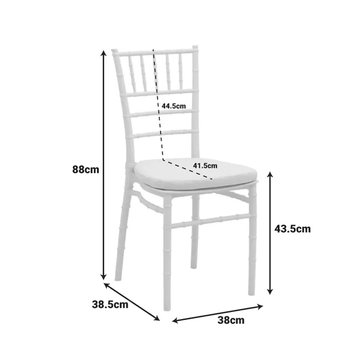 Tiffany chair pakoworld with cushion transparent pc 40x40x88cm