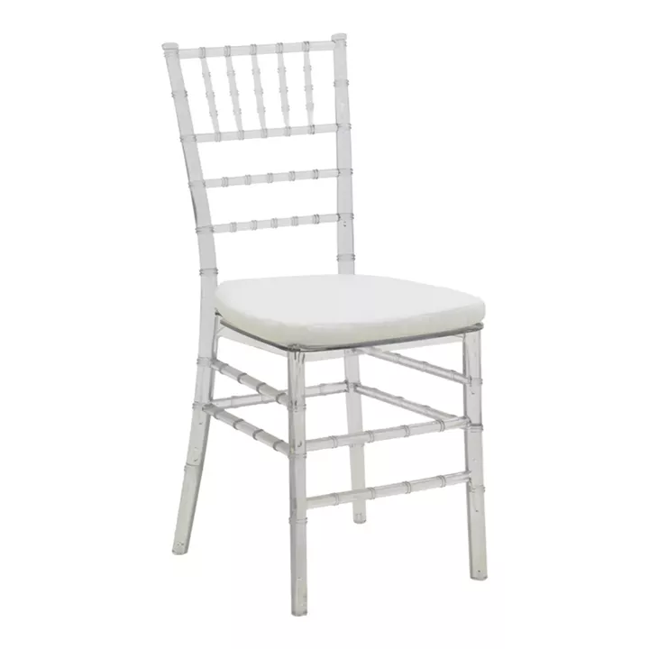 Tiffany chair pakoworld with cushion transparent pc 38x38.5x88cm
