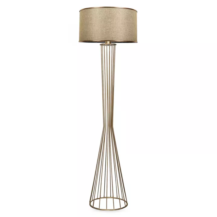 FLOOR STANDING LAMP HM7580.02 GOLDEN PILLAR, GOLDEN BROWN CAP