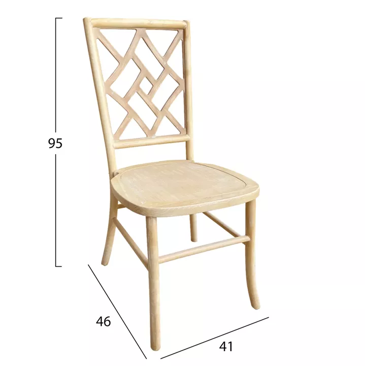 CHAIR TOON WOOD IN WHITEWASH AND PLYWOOD SEAT 44.5x48x96Ηcm.ΗΜ9410.05