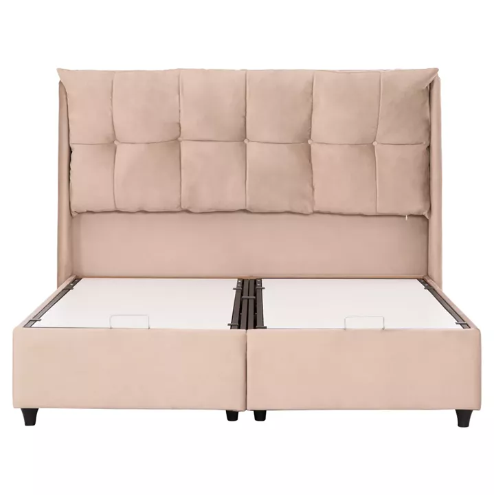 BED WITH STORAGE SPACE DREAMLET HM716 BEIGE VELVET -FOR MATTRESS 160x200cm.
