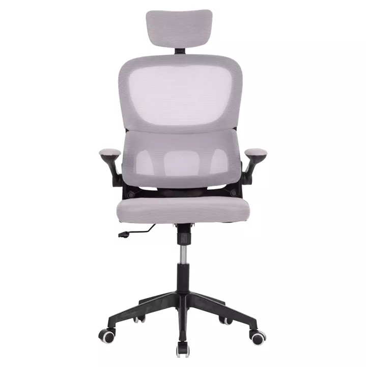 OFFICE CHAIR BASTON HM18236.02 GREY MESH FABRIC & BLACK PP FRAME 64x60x127Hcm.