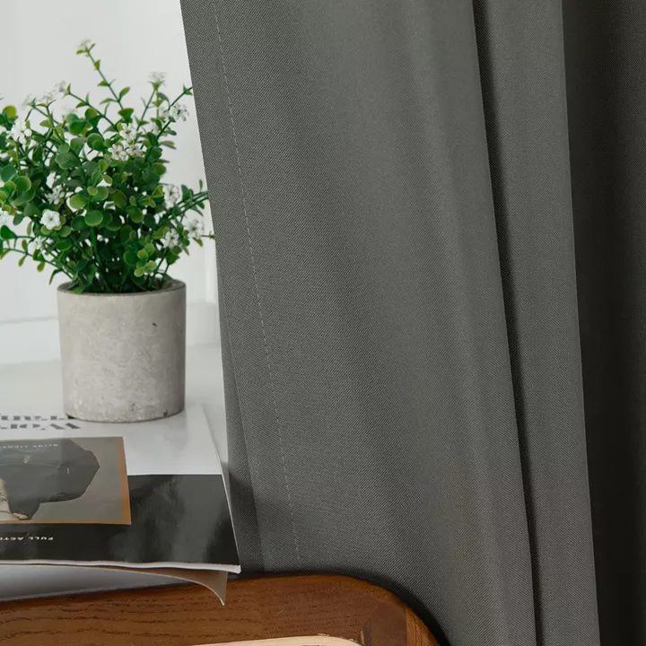 Beauty Home Κουρτίνα μεσαίας σκίασης με 8 μεταλλικούς κρίκους Effect Art 8443 140x270 Ανθρακί