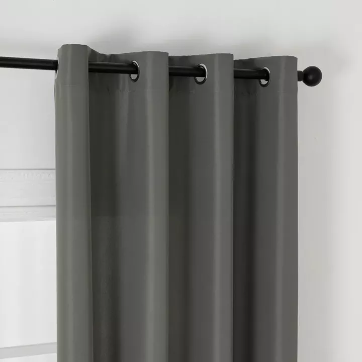 Beauty Home Κουρτίνα μεσαίας σκίασης με 8 μεταλλικούς κρίκους Effect Art 8443 140x270 Ανθρακί