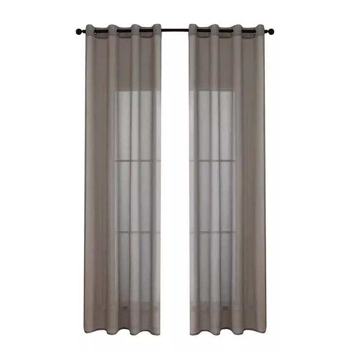 Beauty Home Κουρτίνα γάζα μονόχρωμη με 8 μεταλλικούς κρίκους Sharp Art 8448 140x270 Μπεζ