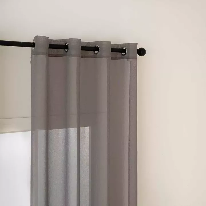 Beauty Home Κουρτίνα γάζα μονόχρωμη με 8 μεταλλικούς κρίκους Sharp Art 8448 140x270 Μπεζ