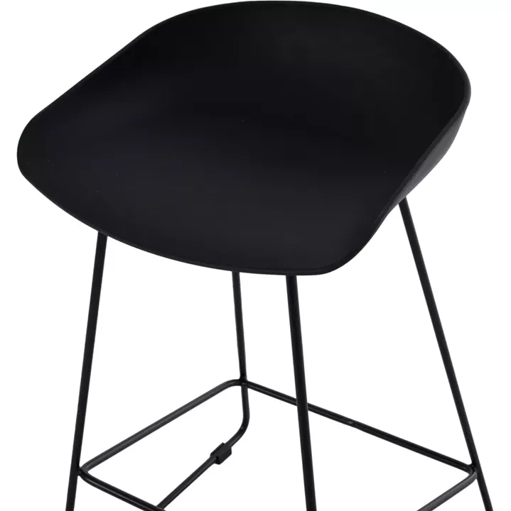 BAR STOOL HM9299.02, BLACK, MEDIUM HEIGHT, 44x44x74