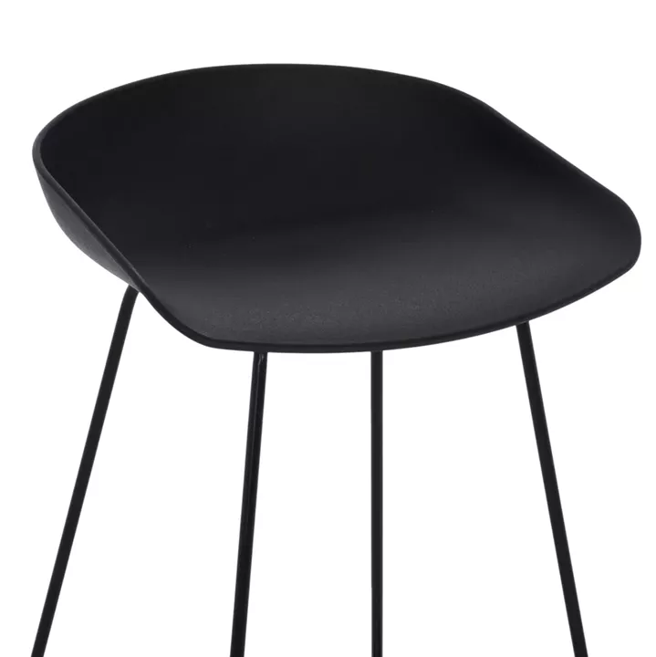 BAR STOOL HM9299.02, BLACK, MEDIUM HEIGHT, 44x44x74