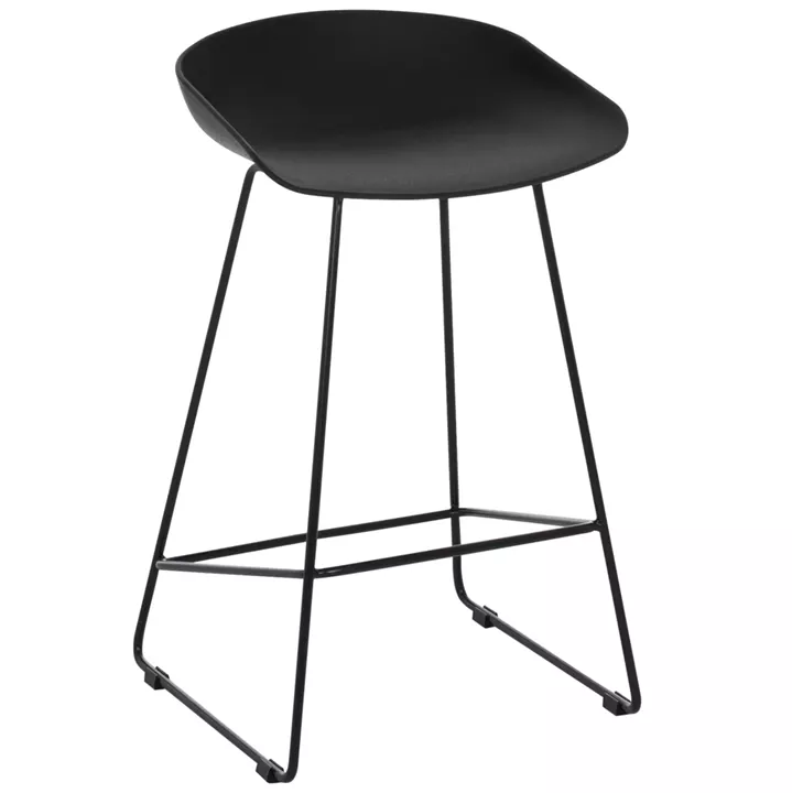 BAR STOOL HM9299.02, BLACK, MEDIUM HEIGHT, 44x44x74