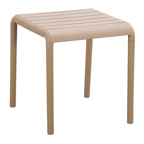 OUTDOOR SQUARE COFFEE TABLE KORVER HM6335.04 POLYPROPYLENE IN CAPPUCCINO 45x45x48Hcm.