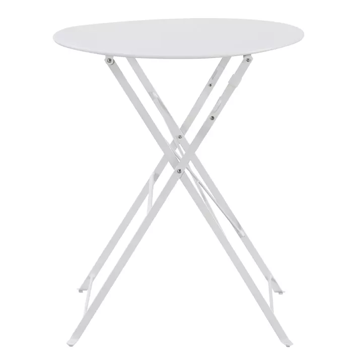 OUTDOOR ROUND FOLDABLE TABLE SOPHIE HM6336.01 METAL IN WHITE Φ60x70Hcm.