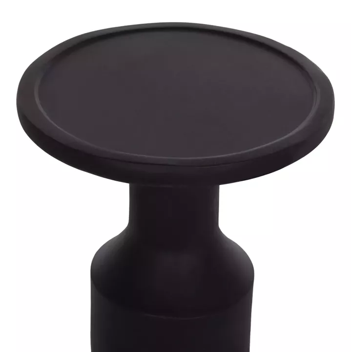 SIDE TABLE TRED(T) HM18169.01 FIBER CEMENT IN BLACK-NATURAL RATTAN--Φ40x61Hcm.