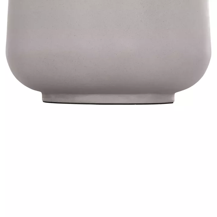 DECORATIVE FLOOR VASE LINTER HM4662.03L FIBER CEMENT IN GREY--TEAK WOOD Φ41x47Hcm.