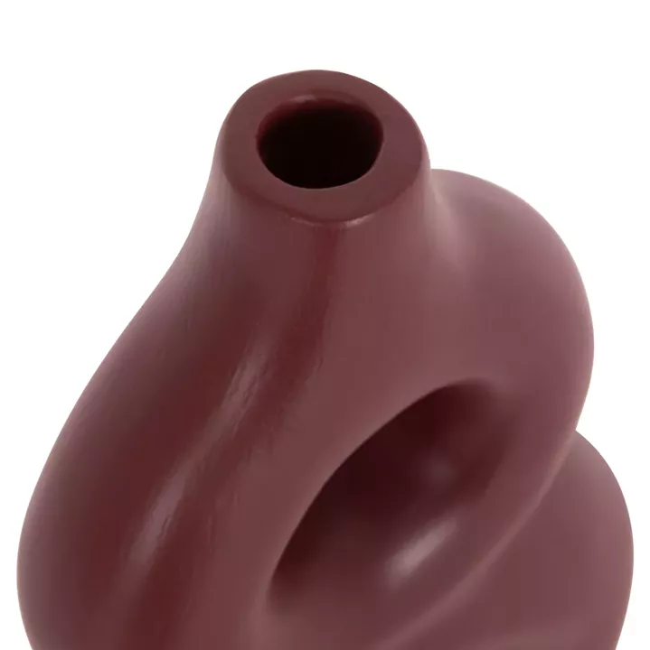 TABLE DECORATIVE VASE FIORIN HM4666.03S TERRACOTA IN MAROON RED--21x7.5x31Hcm.