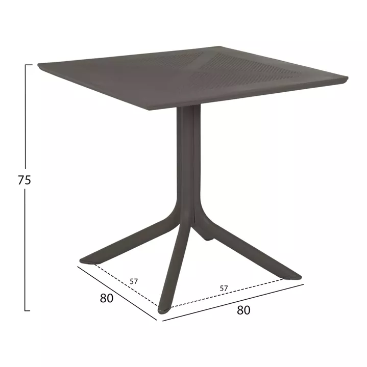 OUTDOOR POLYPROPYLENE SQUARE TABLE LUNAR HM5930.15 DARK OLIVE 80x80x75Hcm.