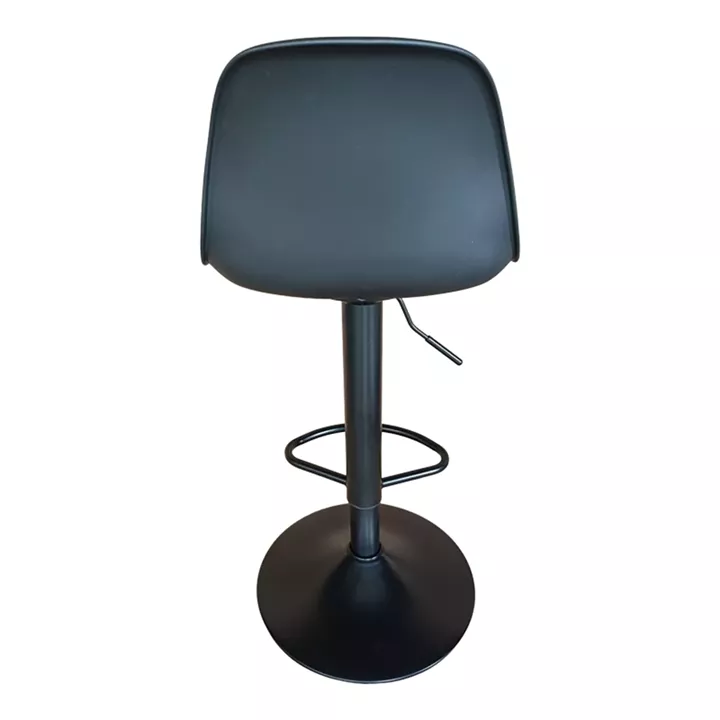 Bar stool Louser pakoworld height adjustable black pp with cushion-black metal base 44x46x114cm