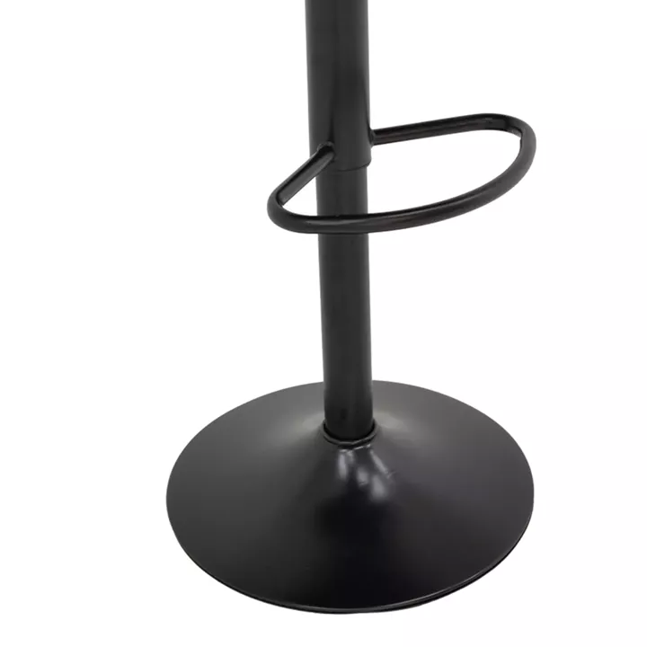 Bar stool Remina pakoworld height adjustable black pu-black metal base 44x44x112cm