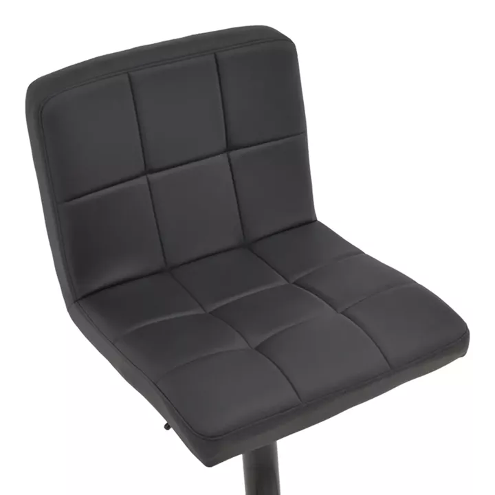 Bar stool Remina pakoworld height adjustable black pu-black metal base 44x44x112cm