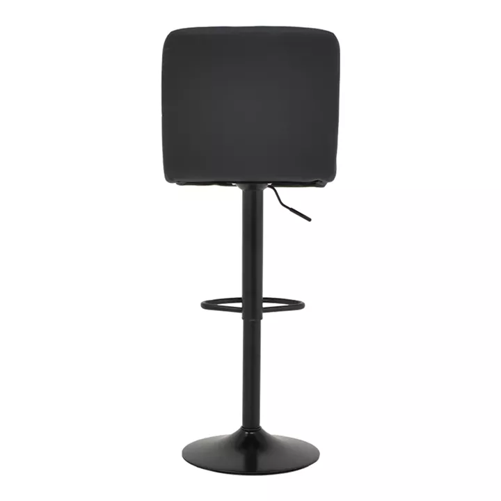 Bar stool Remina pakoworld height adjustable black pu-black metal base 44x44x112cm