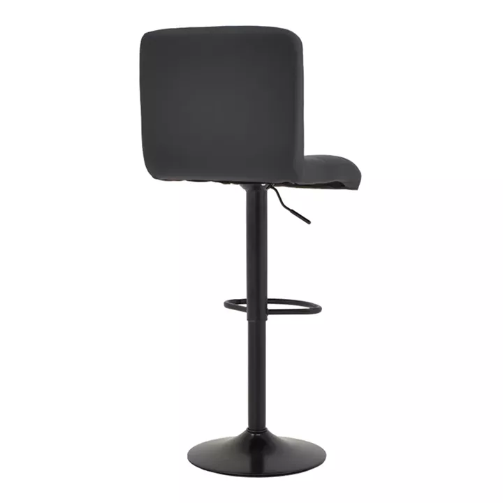 Bar stool Remina pakoworld height adjustable black pu-black metal base 44x44x112cm