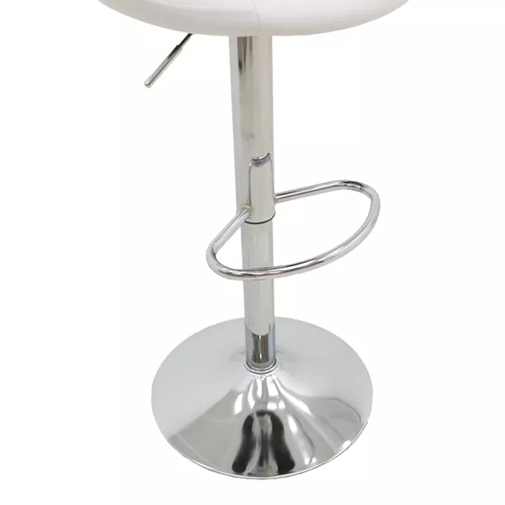 Bar stool Boronez pakoworld height adjustable white pu-chrome base 47x49x112cm