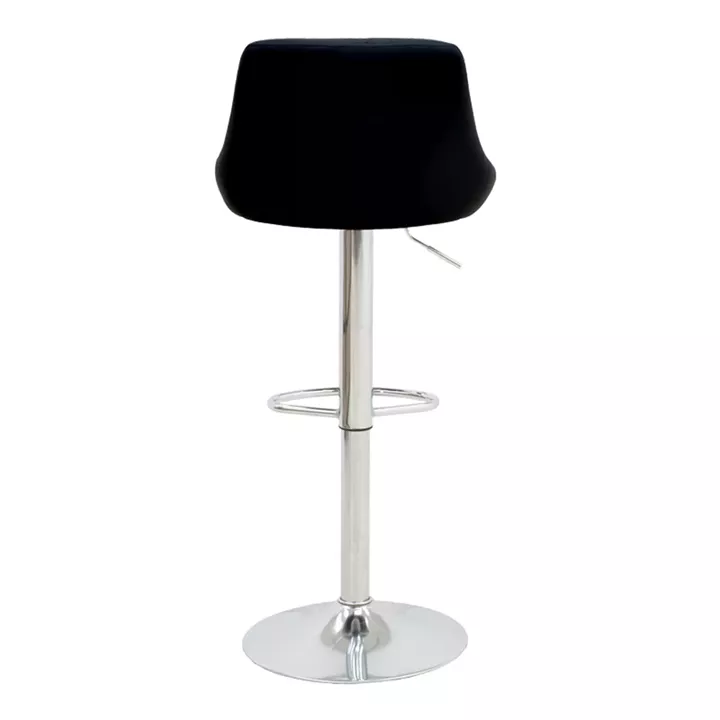 Bar stool Boronez pakoworld height adjustable black pu-chrome base 47x49x112cm