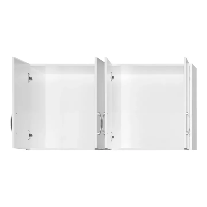 Four-leaf wardrobe with loft Zelia pakoworld with 2 drawers in white 120x42x240cm