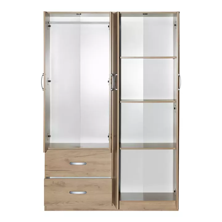 Zelia pakoworld four-leaf wardrobe with 2 drawers in oak shade 120x42x180cm