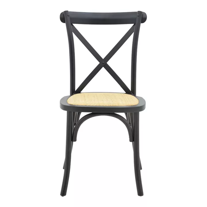 Dylon pakoworld stackable chair black beech wood-natural rattan seat 48x52x89cm