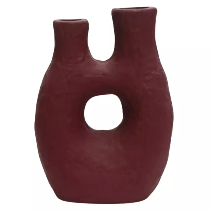 DECORATIVE TABLE VASE NAMENTIS HM4665.03S TERRACOTA IN MAROON RED COLOR--26x15x32.5Hcm.