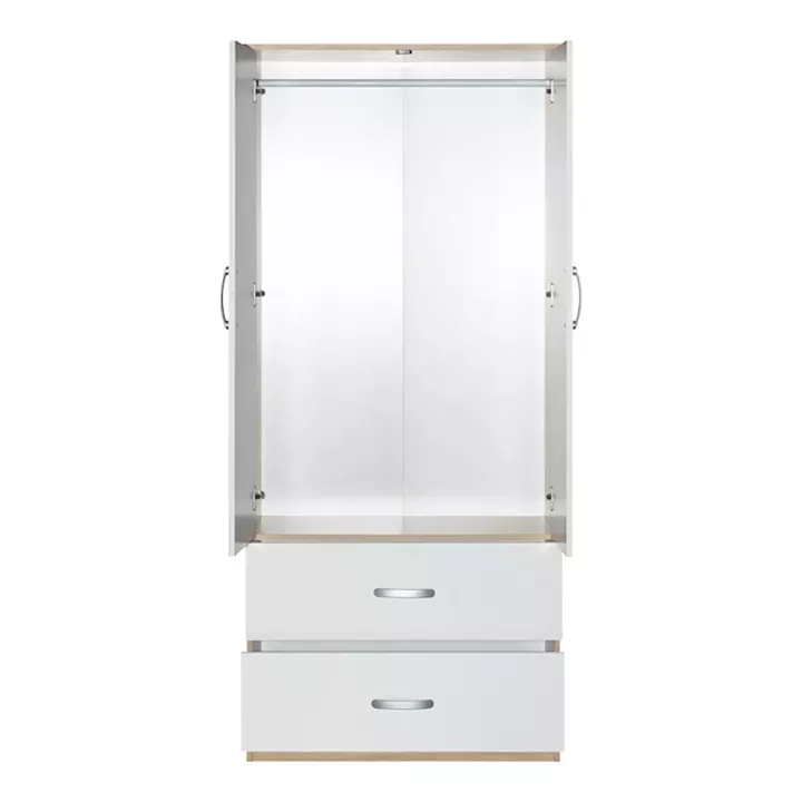 Zelia pakoworld two-leaf wardrobe with 2 drawers white-oak color 79x42x180cm