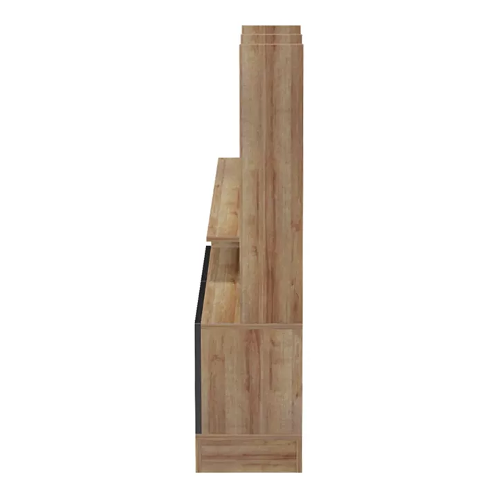Seruno pakoworld TV unit in oak with black marble 170x25x100cm