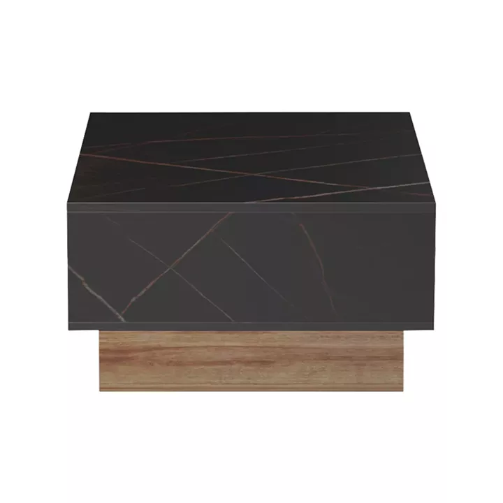 Dekost pakoworld coffee table in oak-black marble shade 105x50x32cm