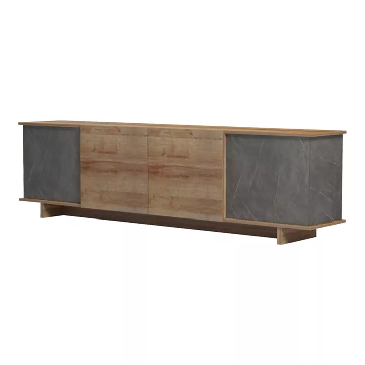 Zafore pakoworld tv unit in oak - brown stone 180x33x50cm